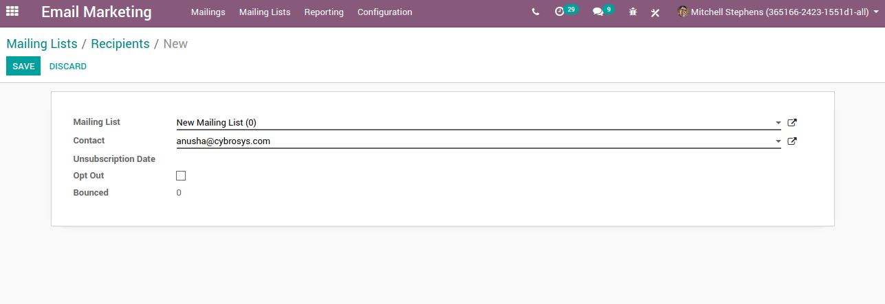 Email Marketing Odoo 