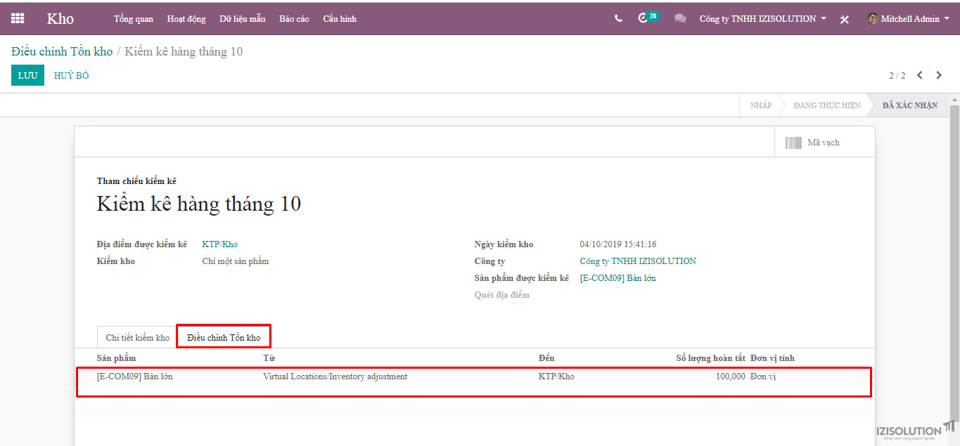 Chức năng phần mềm kho odoo